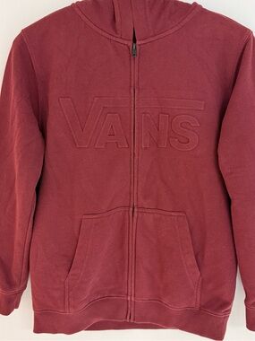 VANS Teens Burgandy Full-Zip Hooded Sweatshirt NWOT